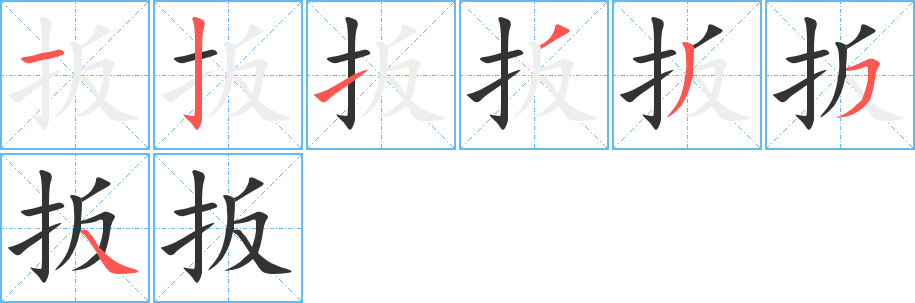 扳的筆順筆畫