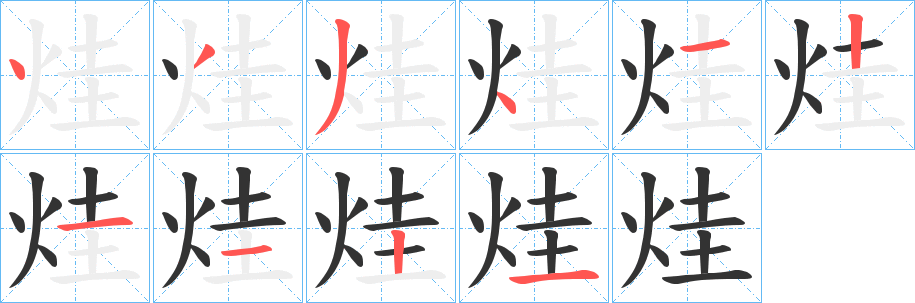 烓的筆順筆畫(huà)