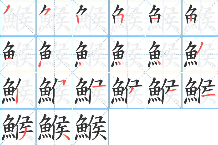 鯸的筆順筆畫