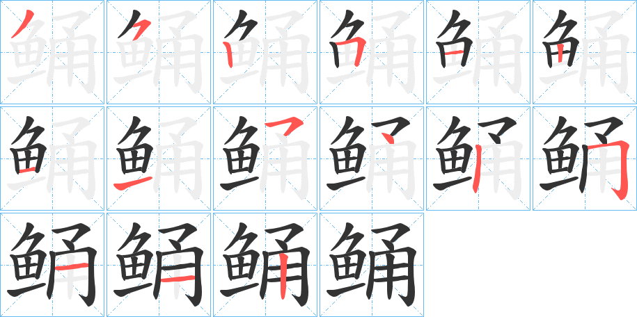 鲬的筆順筆畫